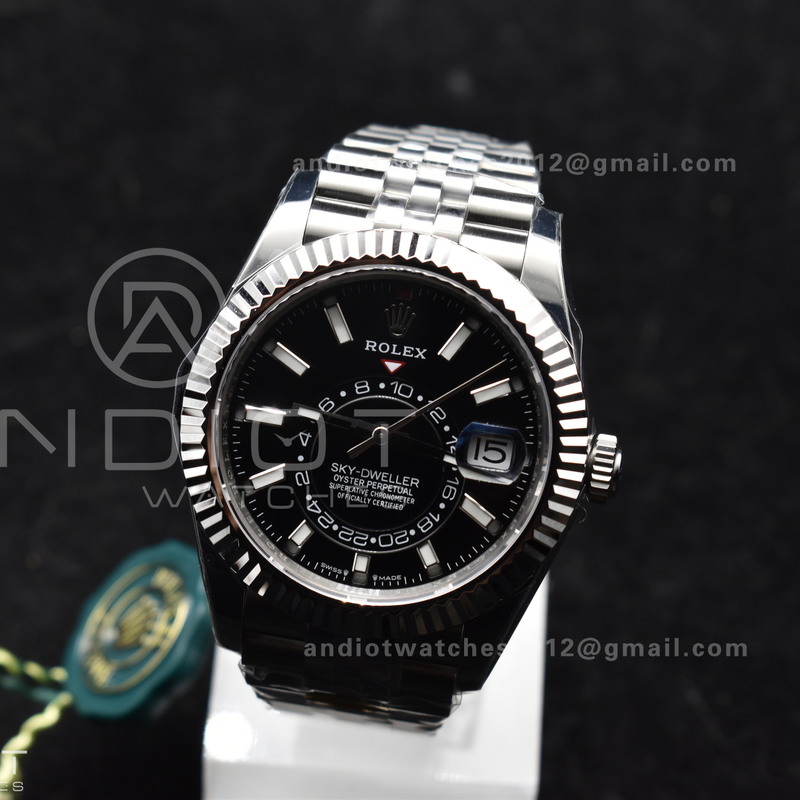 Sky-Dweller 326934 904L SS ZF 1:1 Best Edition Black Dial on SS Jubilee Bracelet A2824